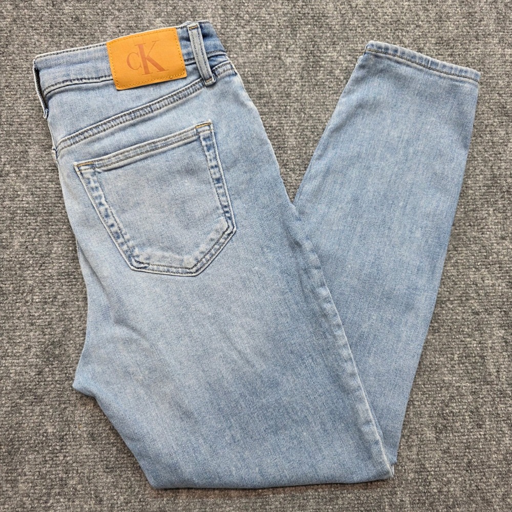 Calvin Klein Women's High Rise Skinny Jeans Light Wash Blue Denim Ankle Size 30
